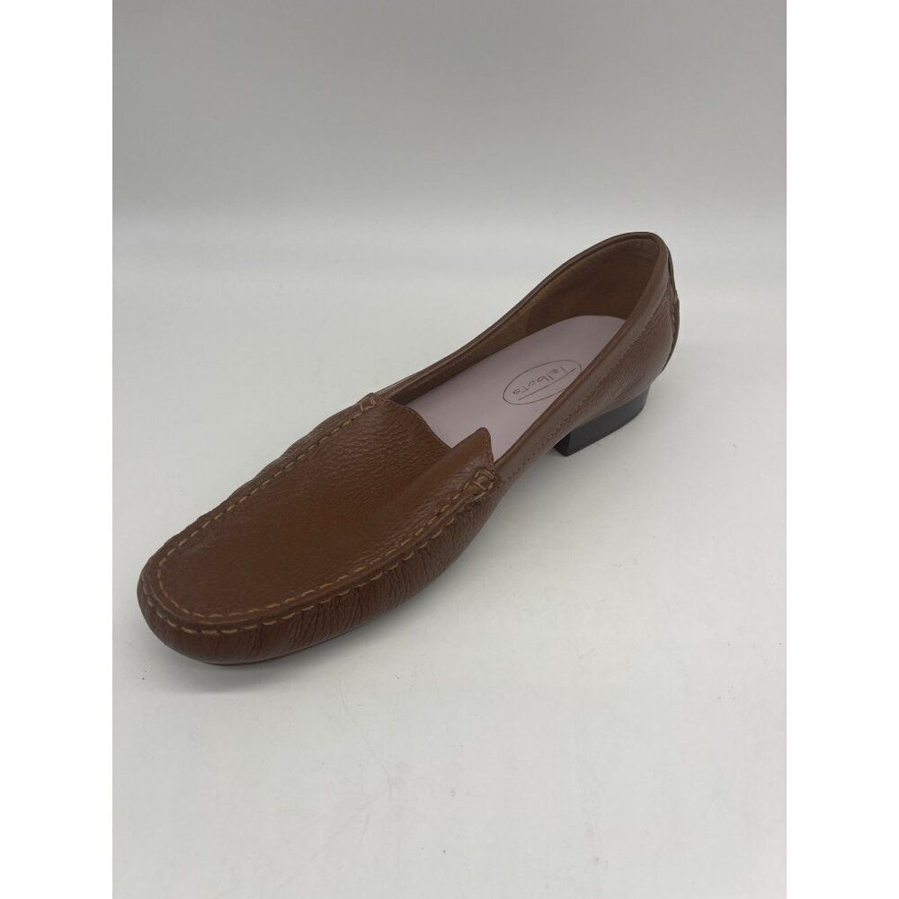 Talbots Women Brown Leather Slip-On Loafers Size 7.5W